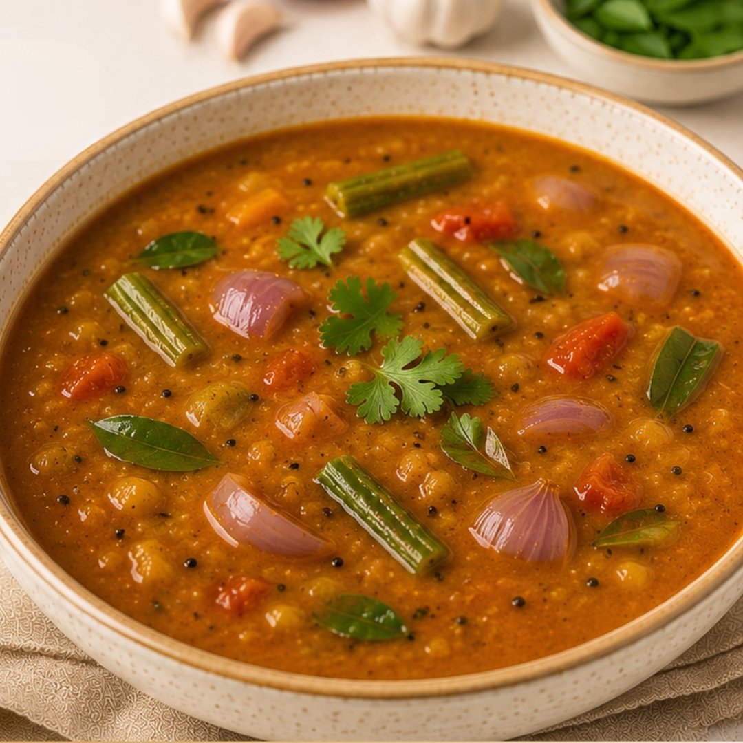 Onion Garlic Magic Spicy Sambar